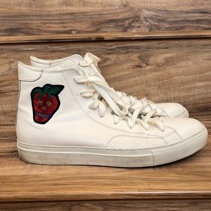 Paul Smith White Sneakers with Red and Green Patch